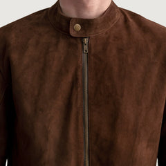 Ornor Brown Suede Biker Jacket