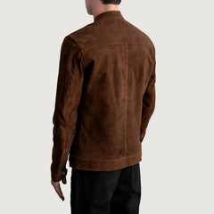Ornor Brown Suede Biker Jacket