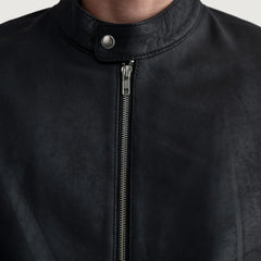 Ornor Black Leather Biker Jacket