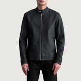 Ornor Black Leather Biker Jacket