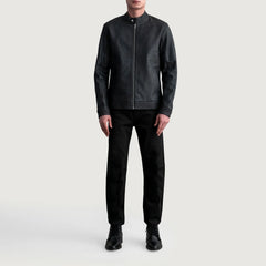 Ornor Black Leather Biker Jacket