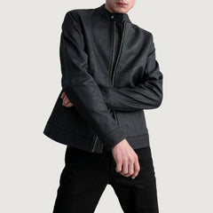 Ornor Black Leather Biker Jacket
