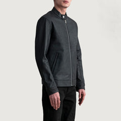 Ornor Black Leather Biker Jacket