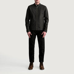 Ornor Brown Leather Biker Jacket