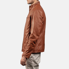 Kegan Brown Leather Biker Jacket