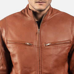 Kegan Brown Leather Biker Jacket