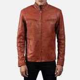 Jopix Brown Leather Biker Jacket