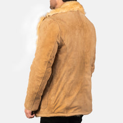 Risel Beige Leather Coat Jacket