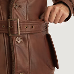 Rovor Brown Leather Coat Jacket