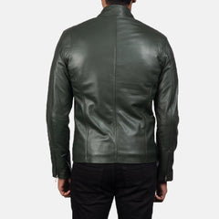 Jopix Green Leather Biker Jacket