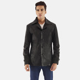 Ribel Black Leather Coat Jacket