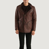 Quden Brown Leather Coat Jacket