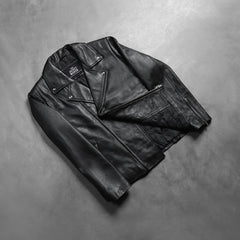 Nopion Black Leather Biker Jacket