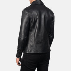 Nopion Black Leather Biker Jacket