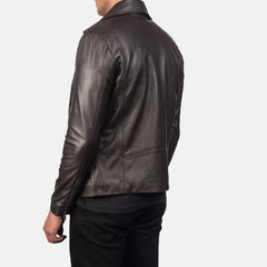Nopion Brown Leather Biker Jacket