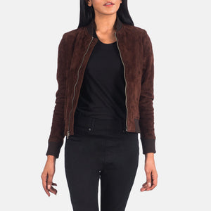 Nadas Brown Suede Bomber Jacket