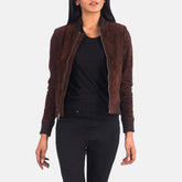 Nadas Brown Suede Bomber Jacket