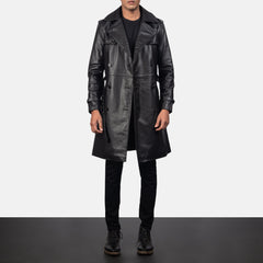 Nikin Black Leather Coat Jacket
