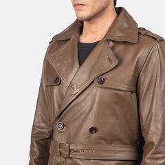 Nikin Brown Leather Coat Jacket