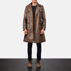 Nikin Brown Leather Coat Jacket