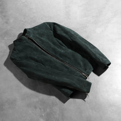 Jotean Green Suede Biker Jacket
