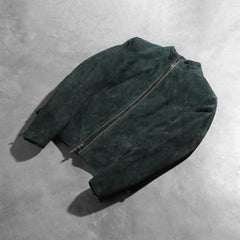 Jotean Green Suede Biker Jacket