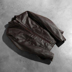Jotean Maroon Leather Biker Jacket