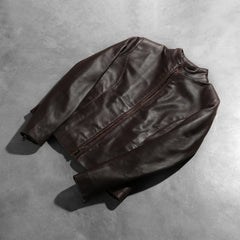 Jotean Maroon Leather Biker Jacket