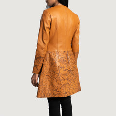Wyrean Tan Leather Coat Jacket