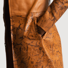 Wyrean Tan Leather Coat Jacket