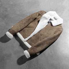 Zesen Brown Leather Bomber Jacket