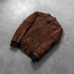 Leris Mocha Suede Bomber Jacket