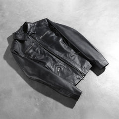 Qulos Black Leather Jacket