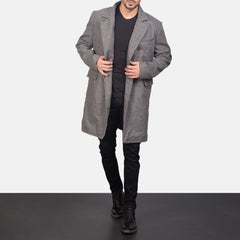 Wyden Grey Leather Coat Jacket