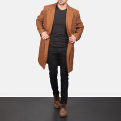 Wyden Khaki Leather Coat Jacket