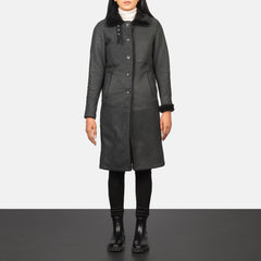 Vikis Black Leather Coat Jacket