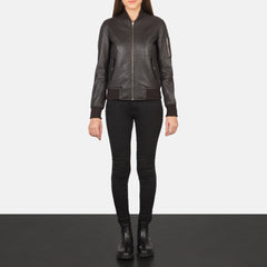 Tarar Brown Leather Bomber Jacket