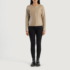 Tipus Beige Leather Jacket
