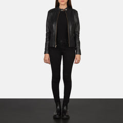 Namor Black Leather Biker Jacket