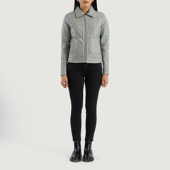 Noran Grey Leather Jacket