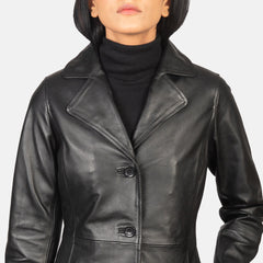 Vakos Black Leather Coat Jacket