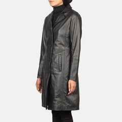 Vakos Black Leather Coat Jacket