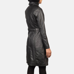 Vakos Black Leather Coat Jacket