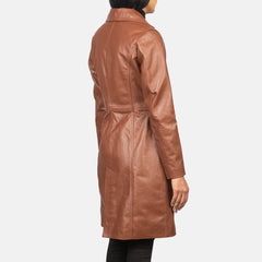 Vakos Brown Leather Coat Jacket