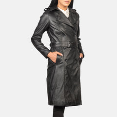 Uller Black Leather Coat Jacket