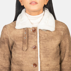 Vikis Brown Leather Coat Jacket
