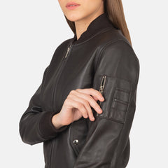 Tarar Brown Leather Bomber Jacket