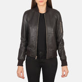 Tarar Brown Leather Bomber Jacket