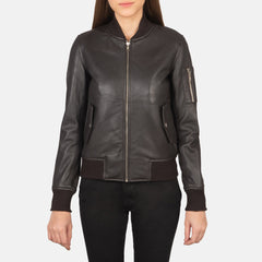 Tarar Brown Leather Bomber Jacket