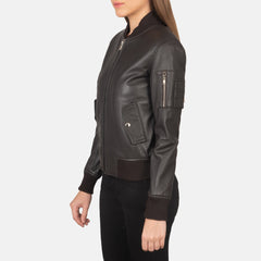 Tarar Brown Leather Bomber Jacket